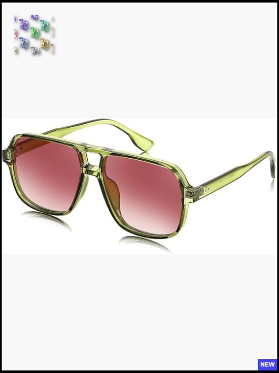 Retro Square Aviator Sunglasses Vintage Plastic Frame UV400 Shield main image 5